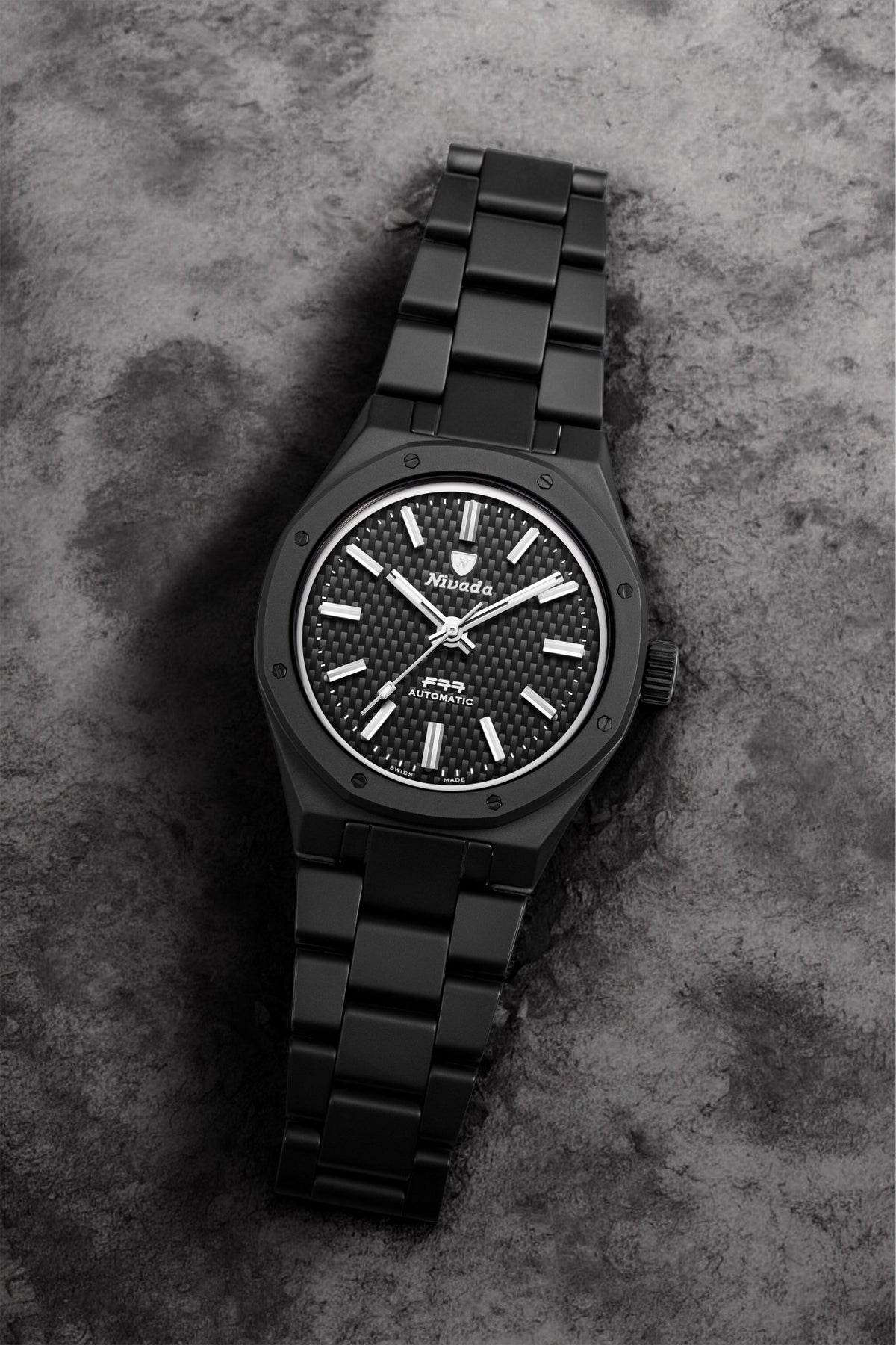 Nivada F77 BLACK CERAMIC BRAIDED DIAL 68004A77