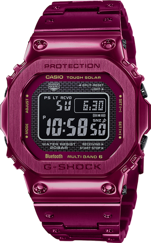 Casio G-Shock GMWB5000RD-4 Red Ion-Plated Full Metal 2Way Time Sync