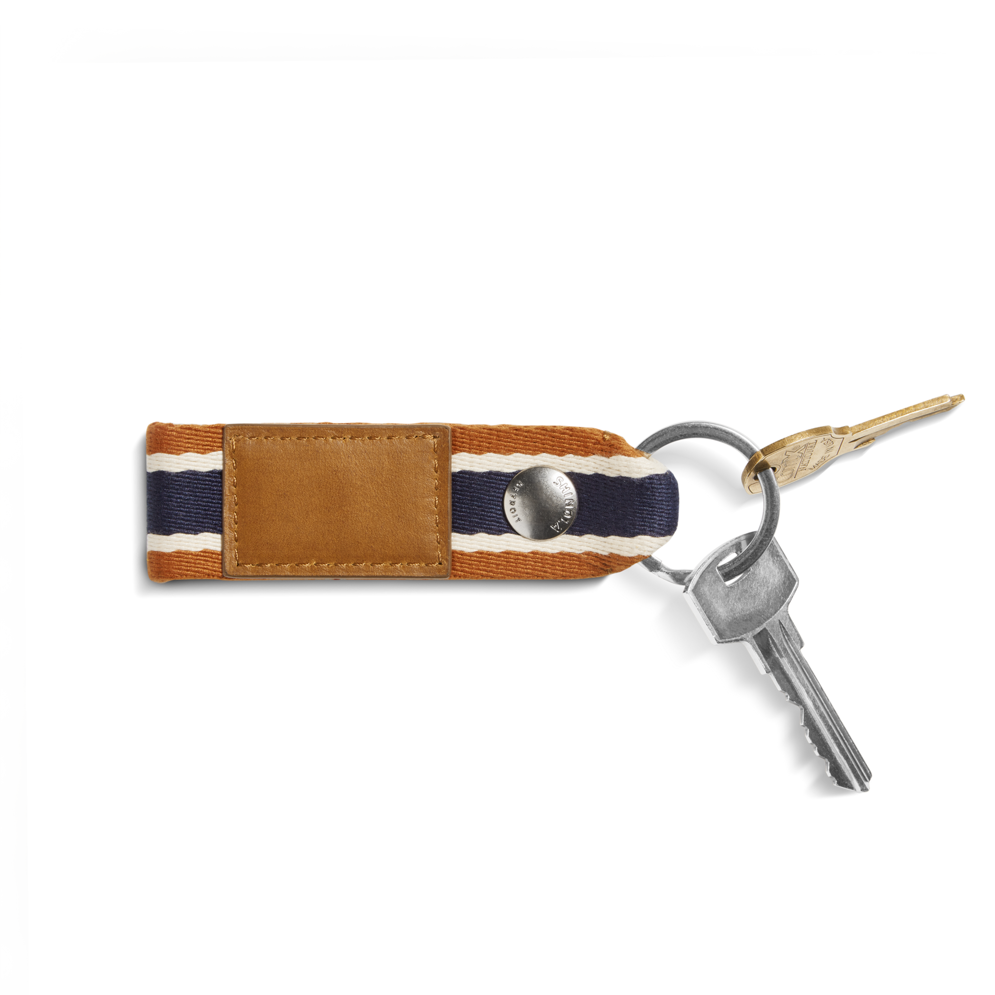 Shinola Leather Webbing Keychain S0320276301-1-BrndStpTan-OS-VNM