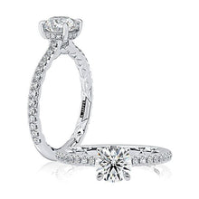 A.Jaffe Engagement Rings Solitaire Bezel Round Cut Diamond Engagement Ring MECRD2907Q/132