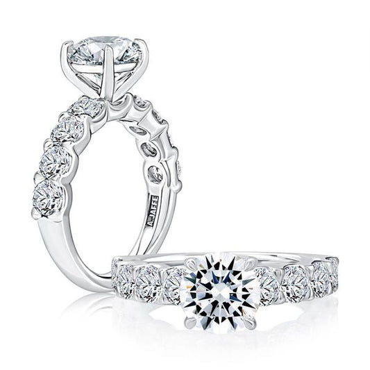 A.Jaffe Engagement Rings Round Center Large Melee Diamond Engagement Ring  MECRDD2521H/360