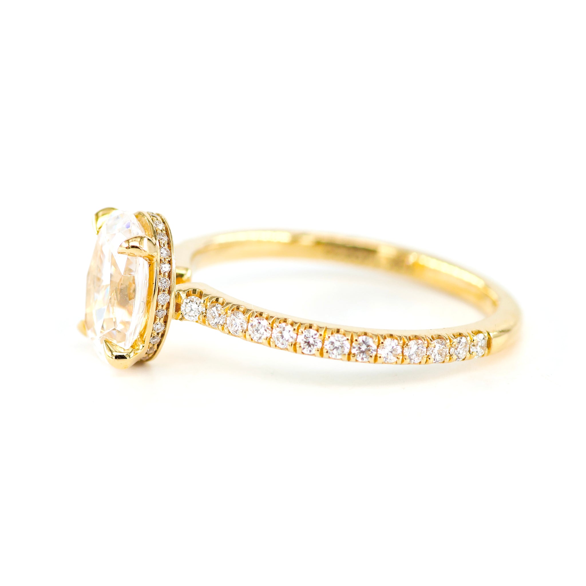 Hidden Halo Oval Diamond Engagement Ring 4690077