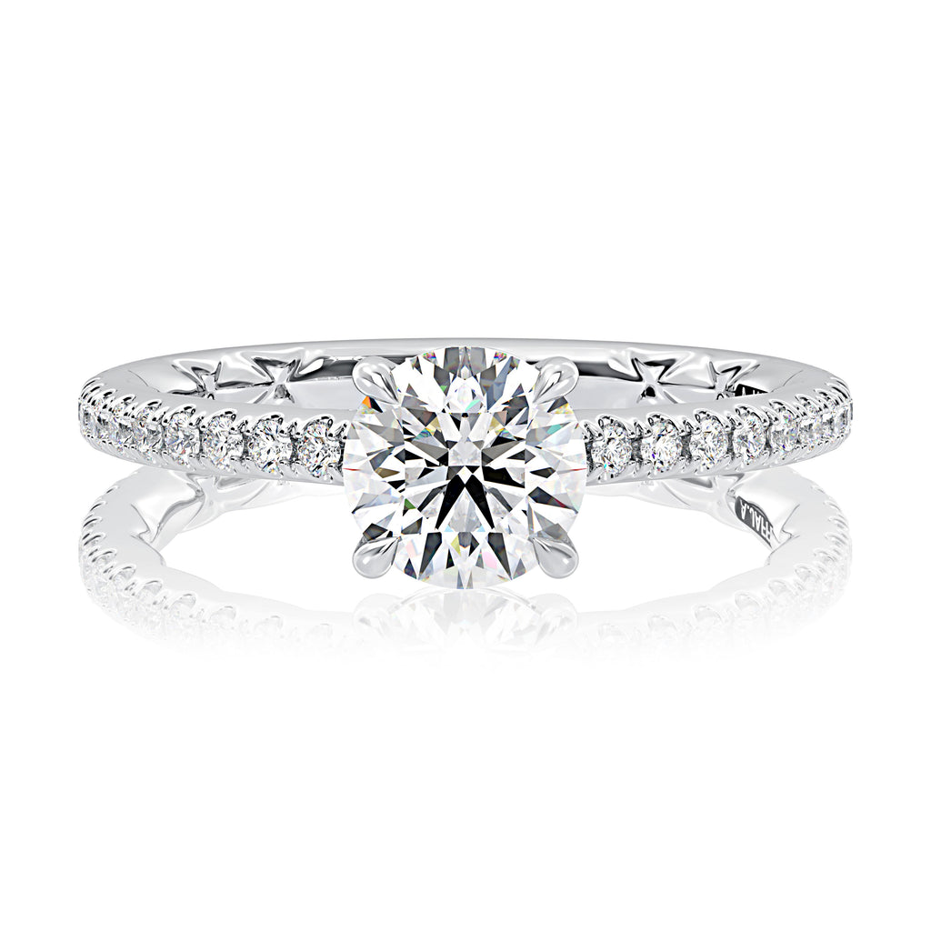 A.Jaffe Engagement Rings Solitaire Bezel Round Cut Diamond Engagement Ring MECRD2907Q/132