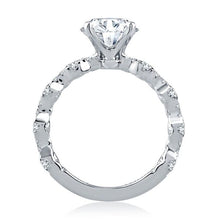 A.Jaffe Engagement Rings Four Prong Diamond Engagement Ring with Scalloped Band ME2303Q/220