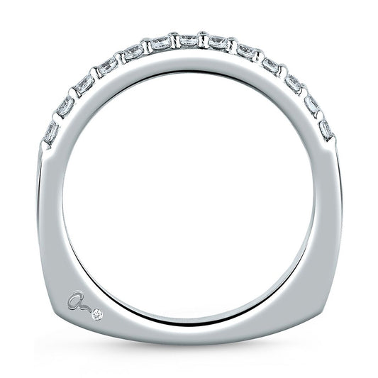 A.Jaffe Wedding Bands Classic A.JAFFE Fifteen Diamond Shared Prong Band with Signature Shank™ MRS057/26