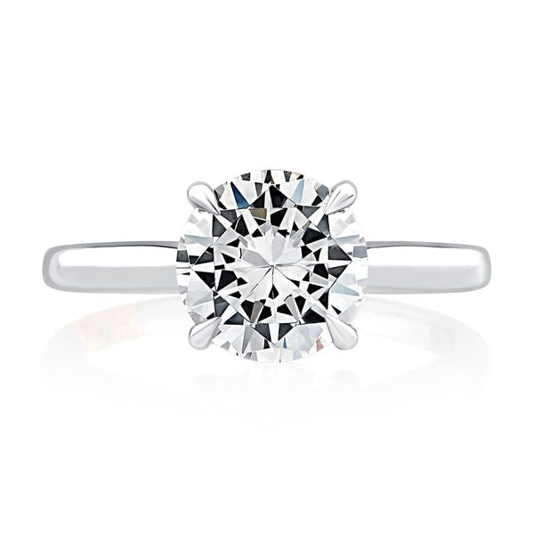 A.Jaffe Engagement Rings Solitaire Round Center Diamond Engagement Ring with Peek-A-Boo Diamonds MECRD2543/208