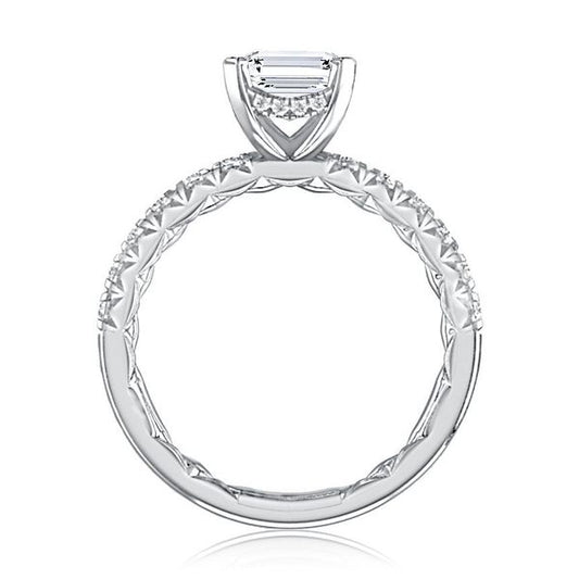 A.Jaffe Engagement Rings Emerald Diamond Engagement Ring with Diamond Pave Band MECEC2983Q/238B
