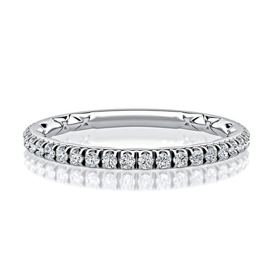 A.Jaffe Wedding Bands Delicate Three Quarters Diamond Wedding Band MRCRD2907Q/30