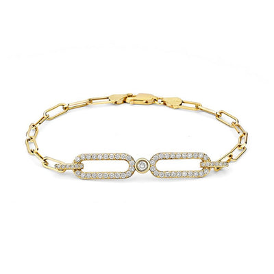 Double Link ID Bracelet BR354-S-YG