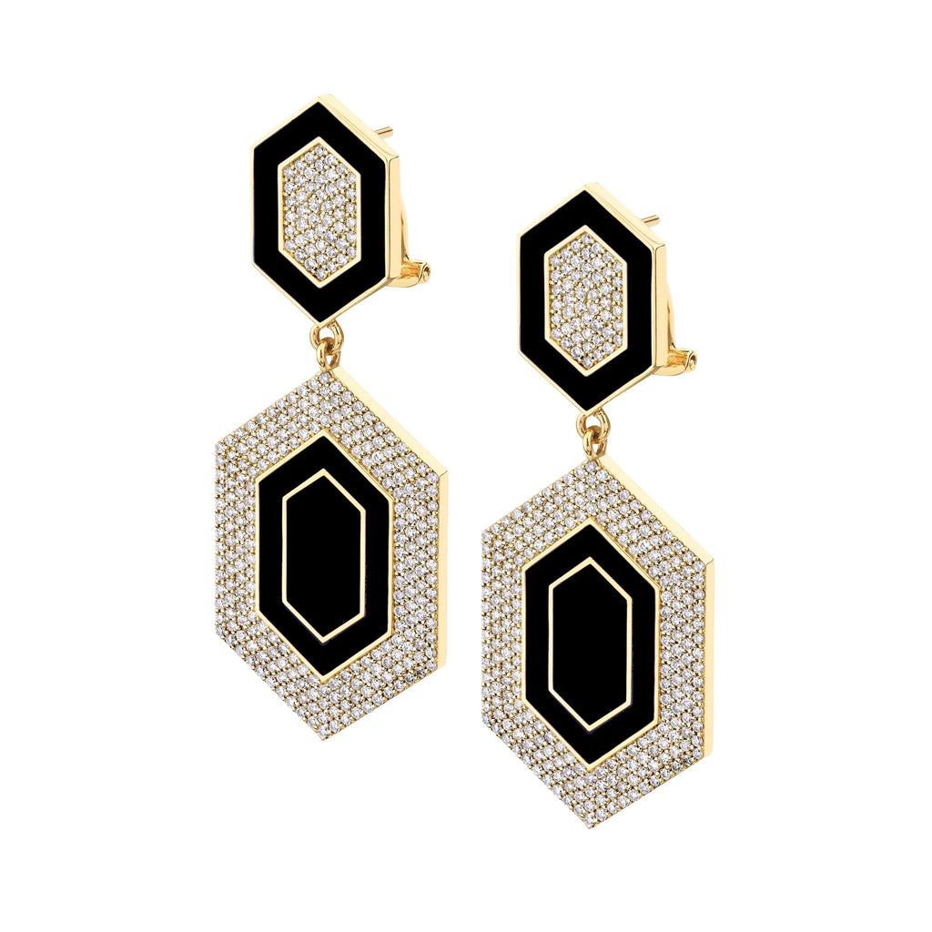 Chroma Pavé Hexagon Cocktail Earrings ER490