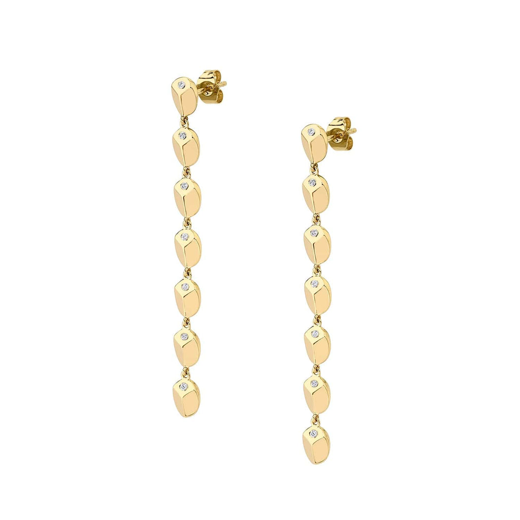 Carve Drop Earrings with Diamonds ER460YG