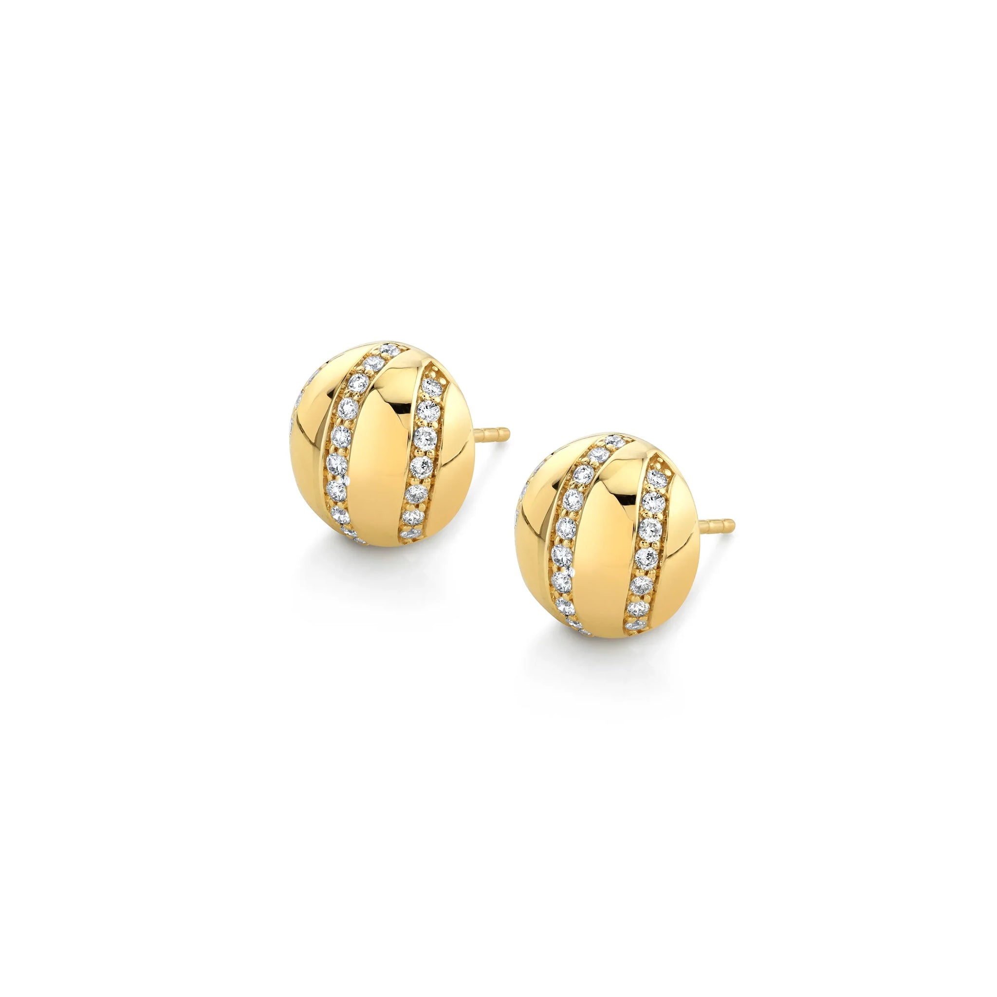 Orb Stripe Button Studs ER531