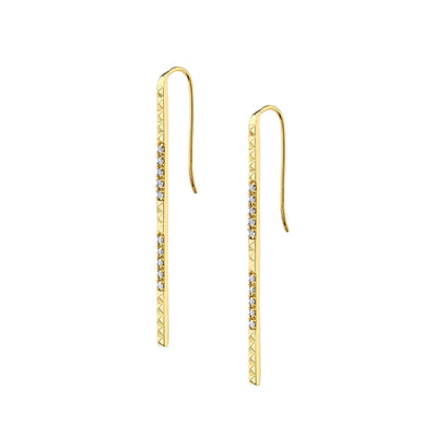 Pavé Foundation Bar Earrings ER370YG