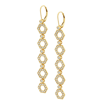 Pavé Hex Long Infinity Earrings ER501