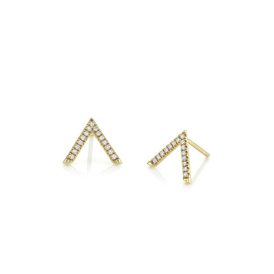 Single V Diamond Stud Earrings ER267YG