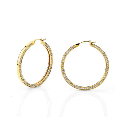 Large Chroma Gold Edge Pavé Hoops ER481-HP-YG