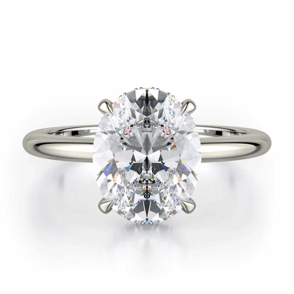 CROWN R750-3 Oval-Cut Diamond Solitaire R750-3WG