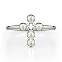 Single Diamond Cross Ring F329-YG4