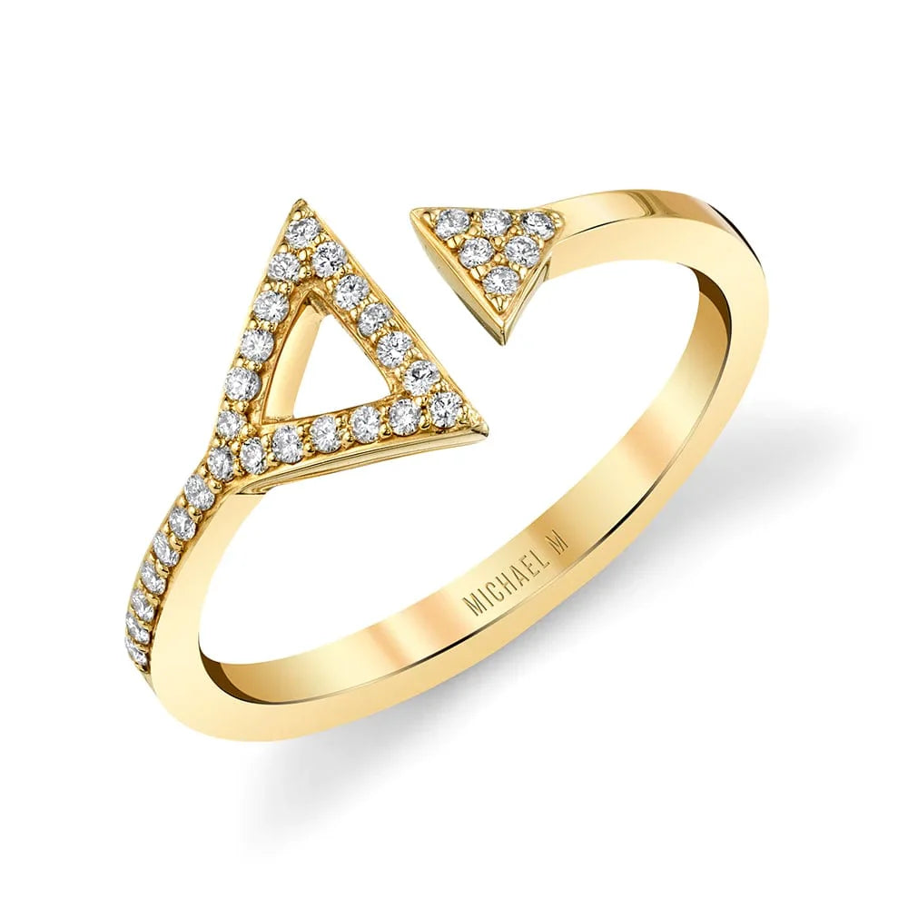 Double Diamond Triangle Ring F315-YG4