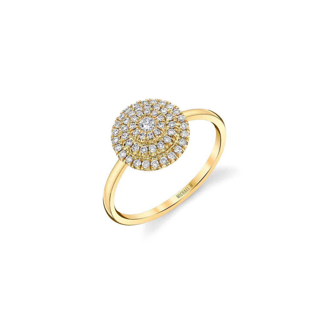 Pavé Diamond Disc Ring F304-YG4