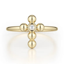 Single Diamond Cross Ring F329-YG4