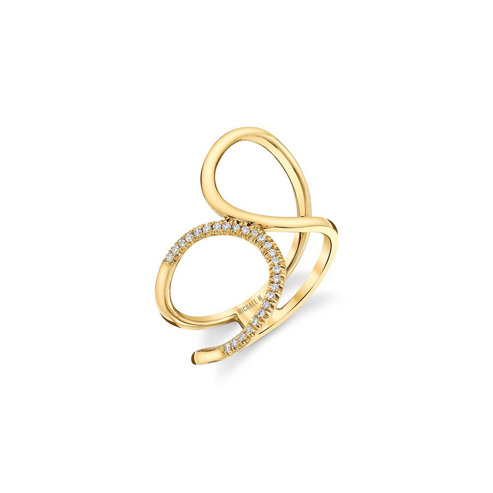 Diamond Twist Bridge Ring F285-YG4