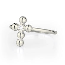 Single Diamond Cross Ring F329-YG4