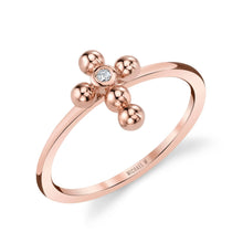 Single Diamond Cross Ring F329-YG4