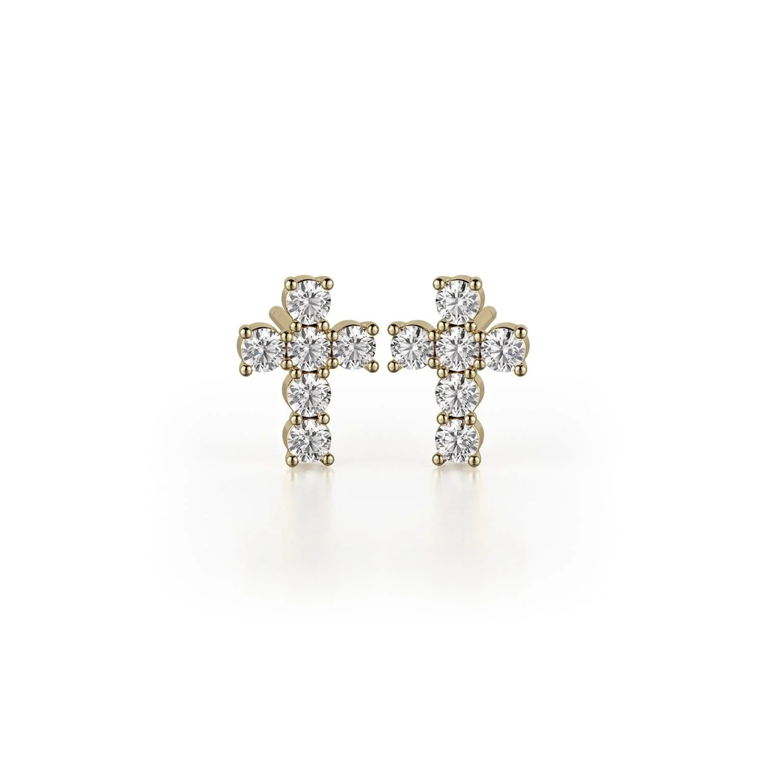 Mini Diamond Cross Earrings ER278YG