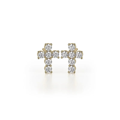 Mini Diamond Cross Earrings ER278YG