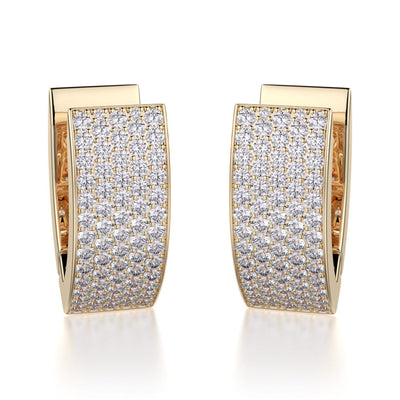 Narrow Huggie Diamond Hoop Earrings MOB112YG