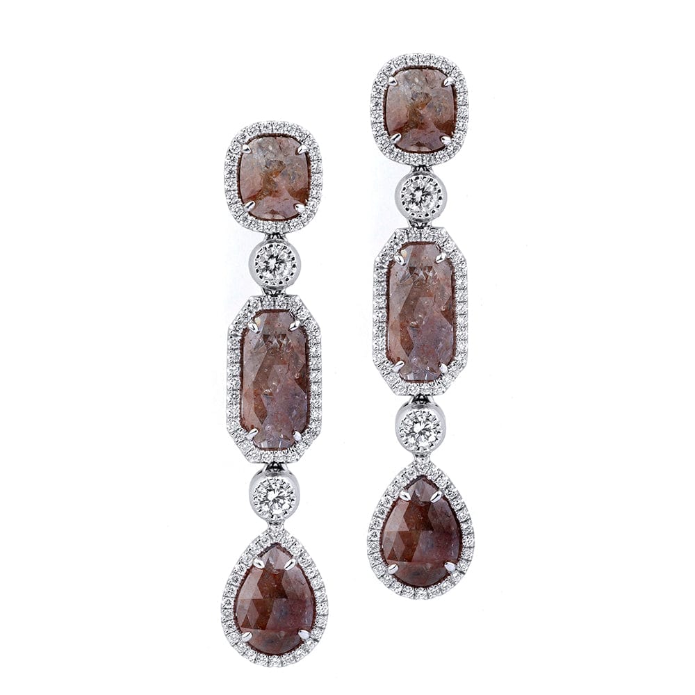 Mixed-Cut Diamond Drop Earrings ER217