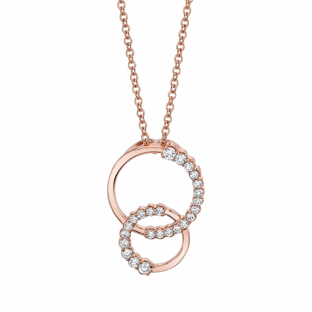 Double Diamond Circle Pendant P221RG