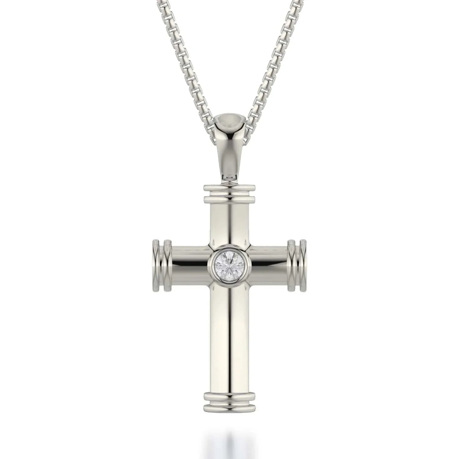 Single Diamond Cross Pendant MP234WG