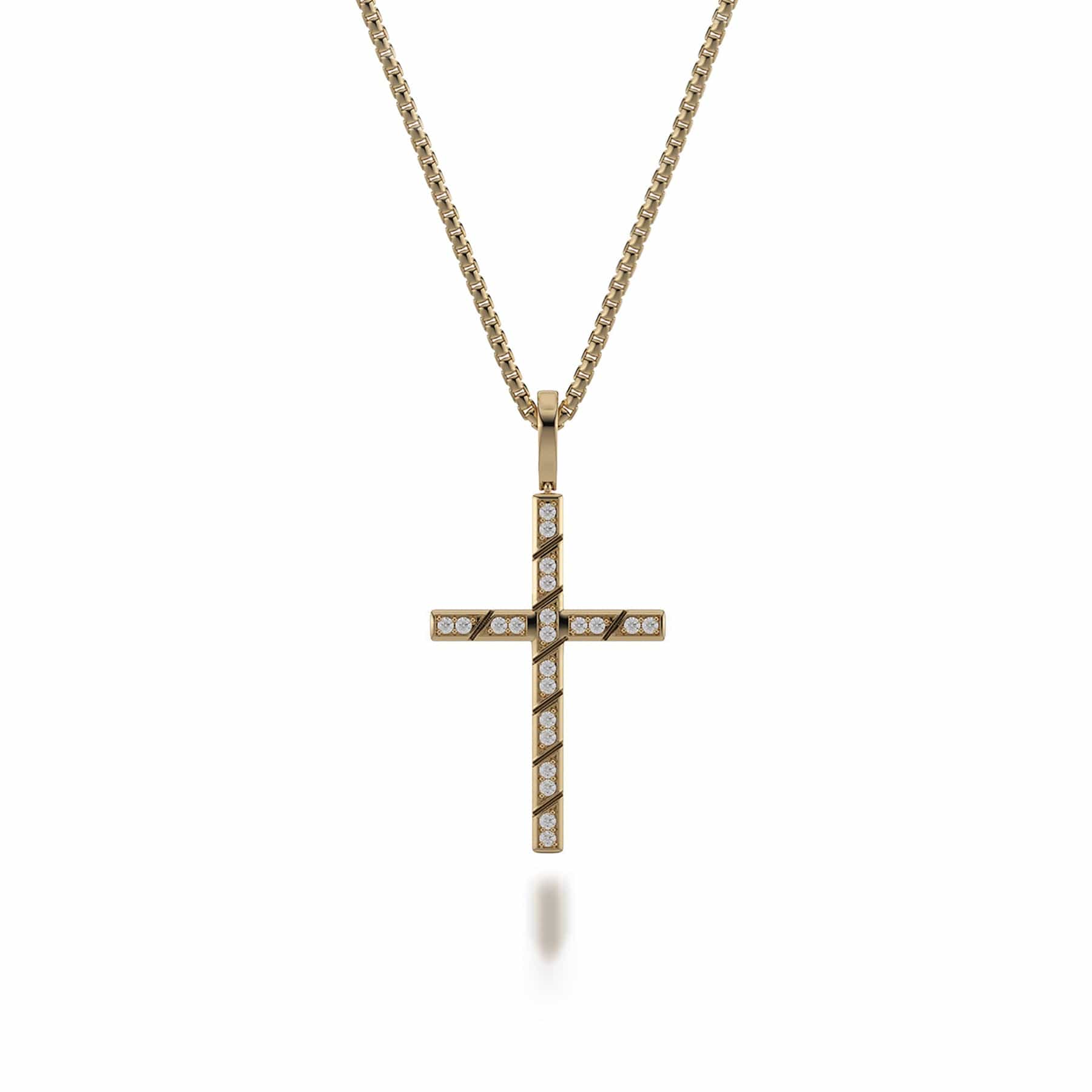 Box Diamond Cross Pendant MP232YG