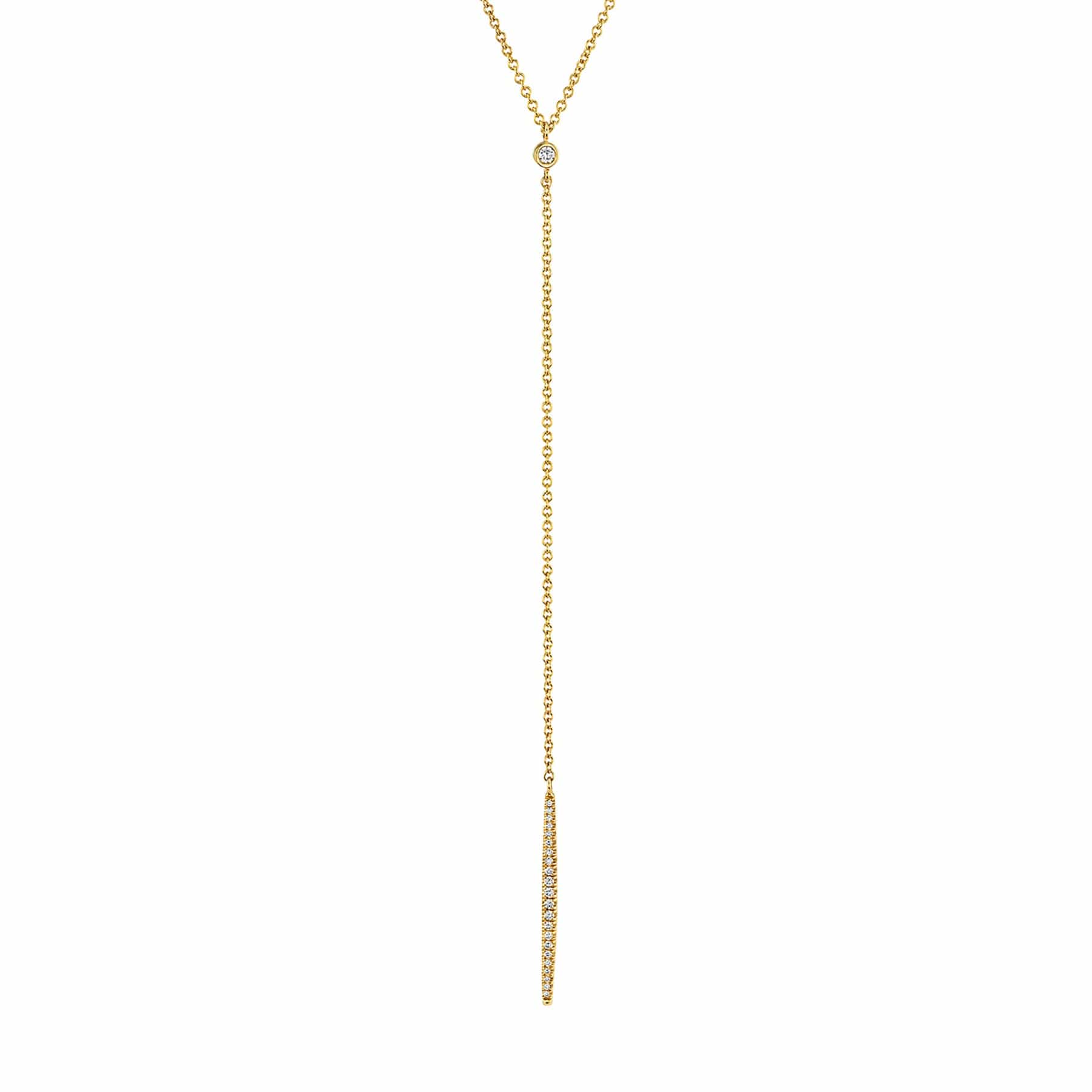 Diamond Linear Drop Necklace CN216-YG