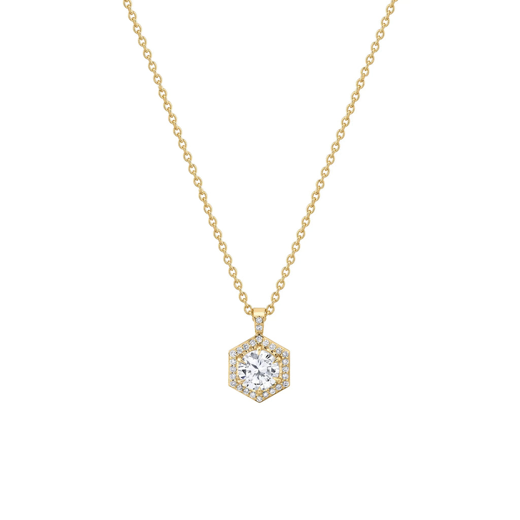 Hex Halo Solitaire Pendant P424-1.0