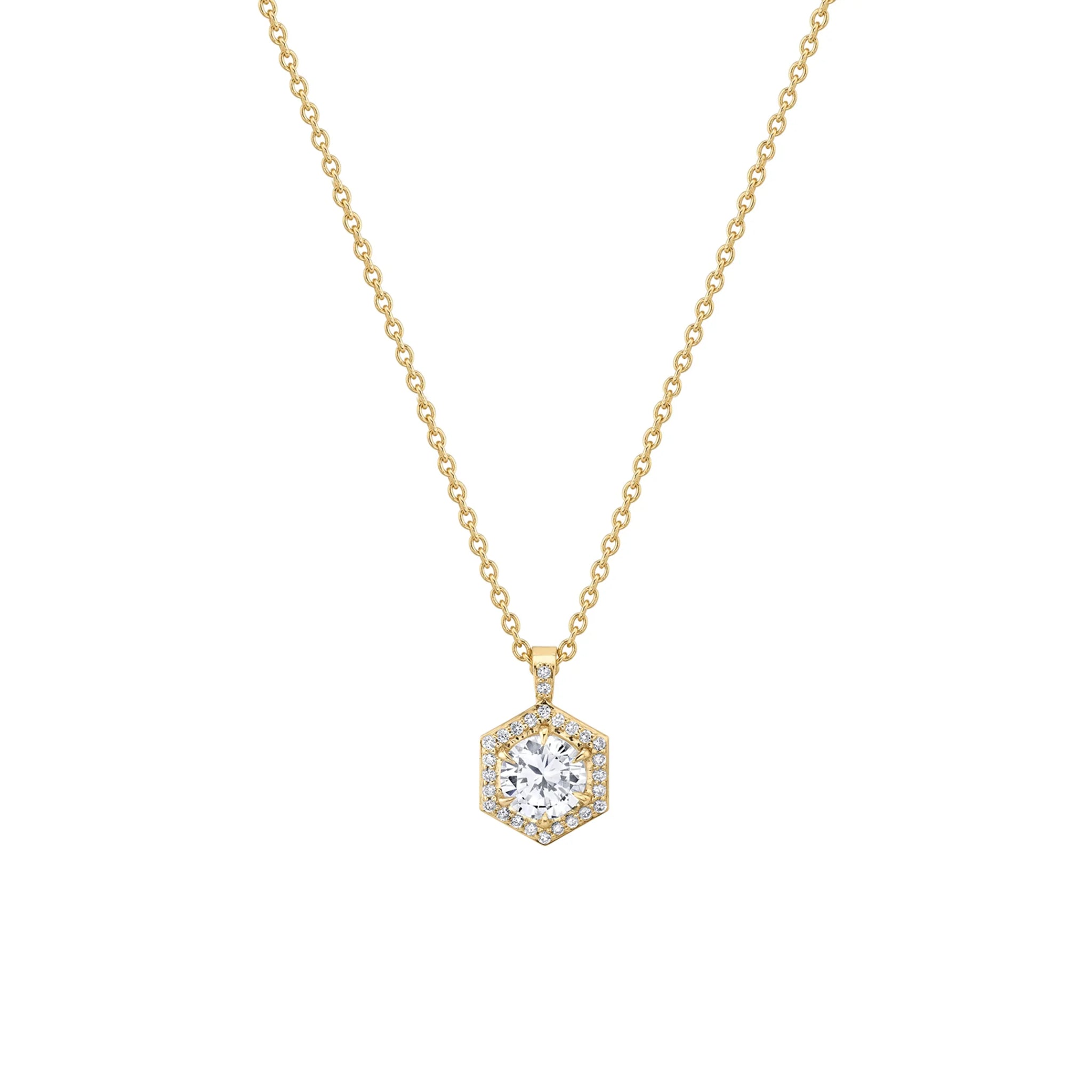 Hex Halo Solitaire Pendant P424-1.0