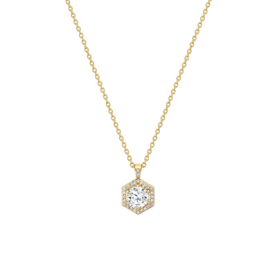 Hex Halo Solitaire Pendant P424-1.0