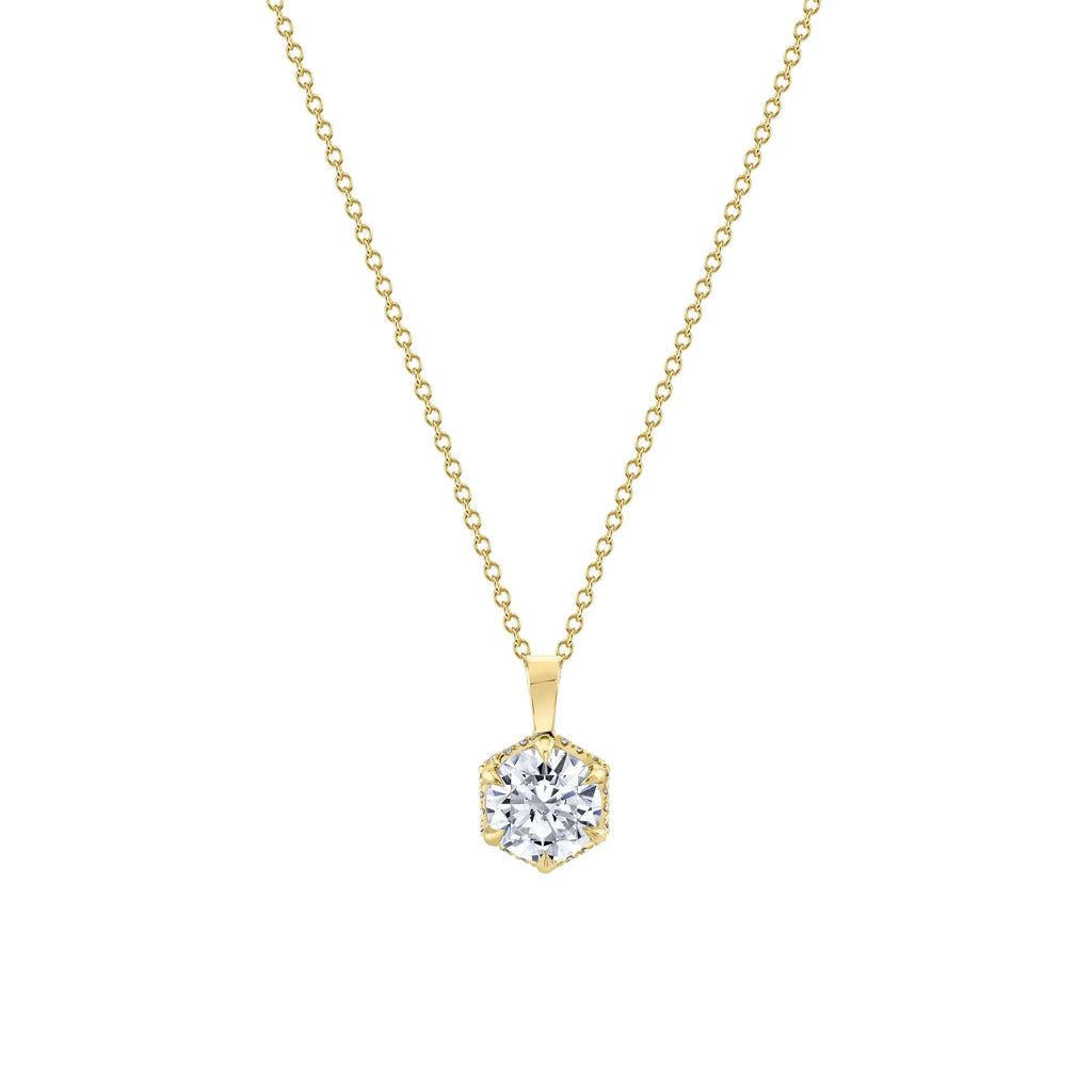 Hex Halo Solitaire Pendant P427-1.0