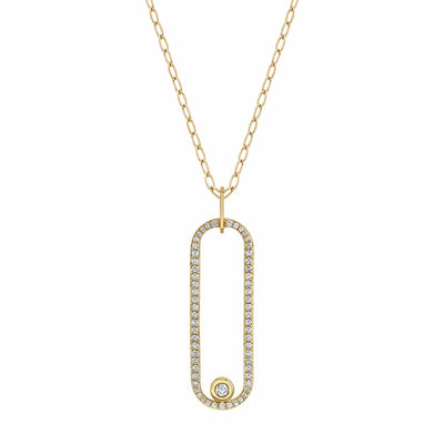 Pave Longline Link Pendant P360PV