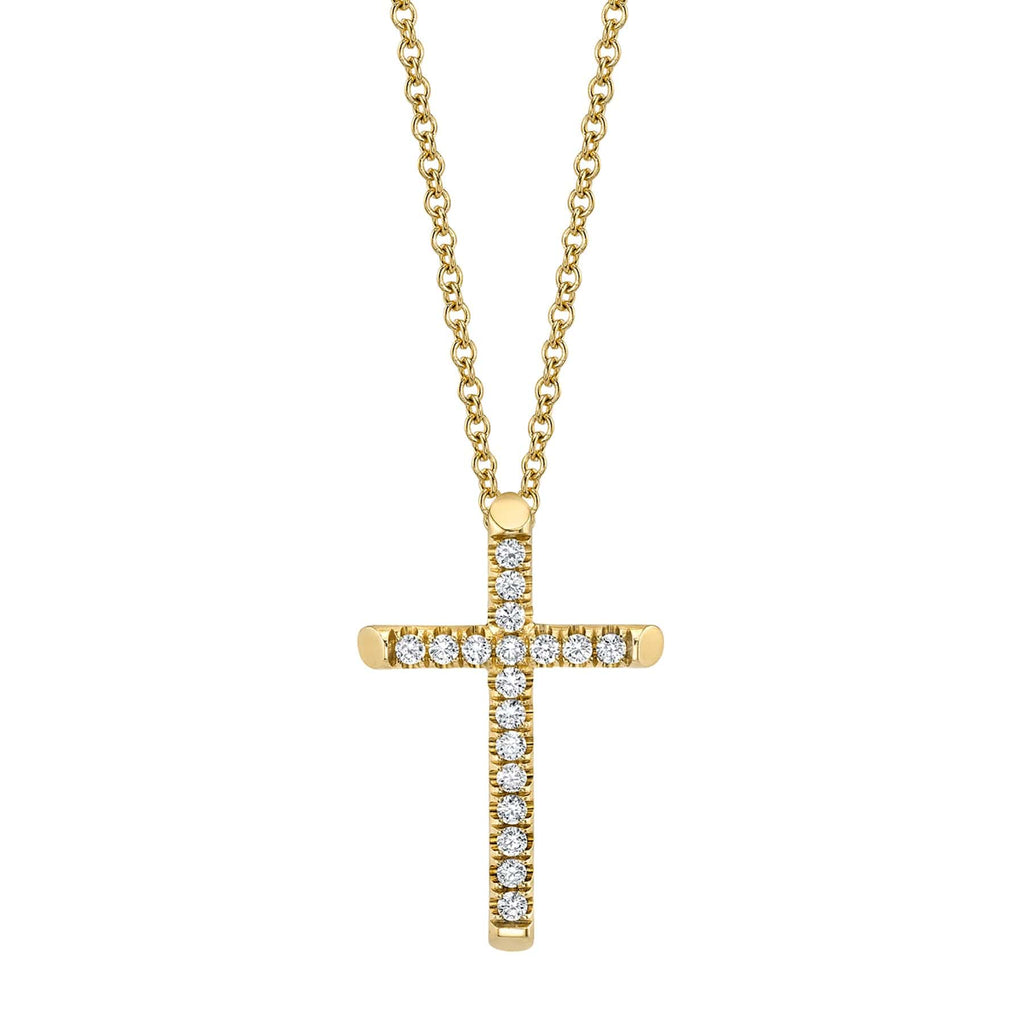 Small Diamond Cross Pendant P139S-YG