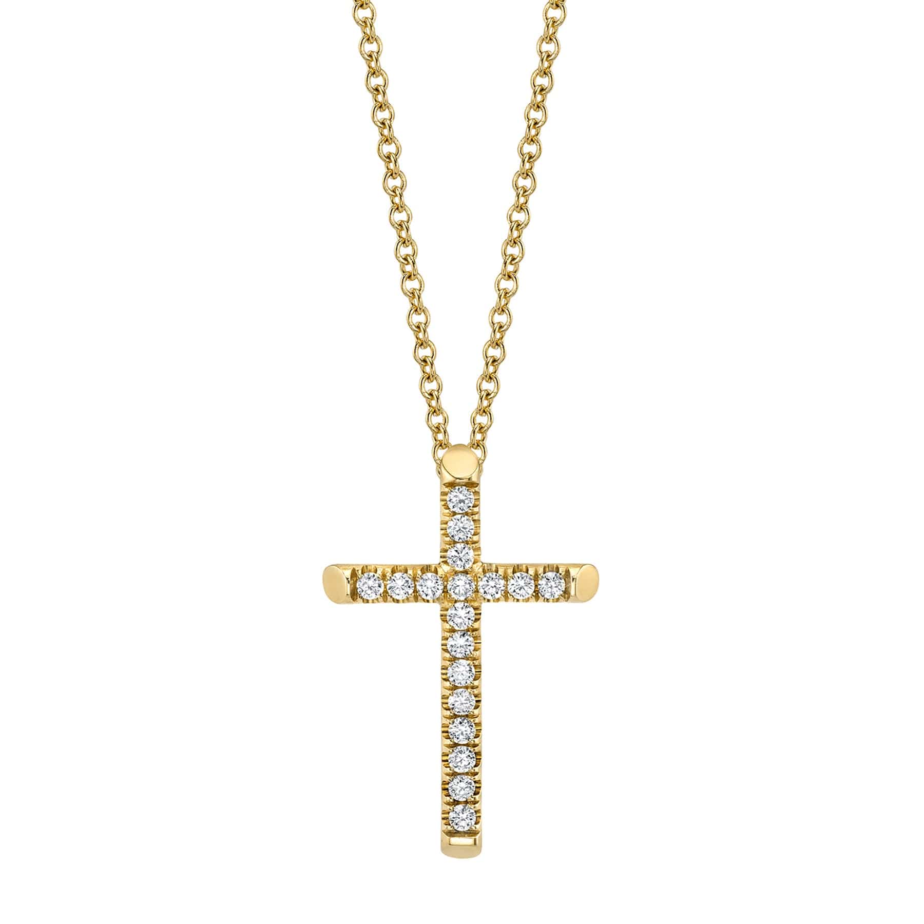 Small Diamond Cross Pendant P139S-YG