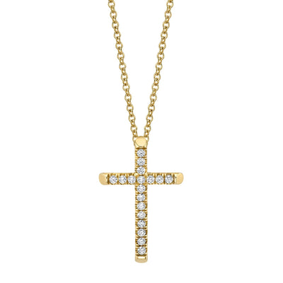 Small Diamond Cross Pendant P139S-YG