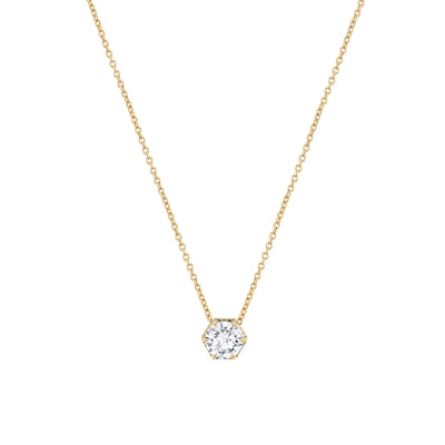 Hex Halo Solitaire Necklace P428-1.5