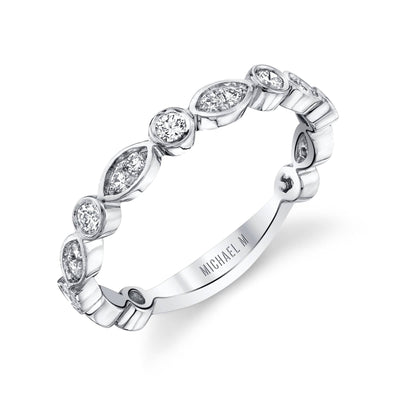 Marquise and Circle Pavé Diamond Band B313