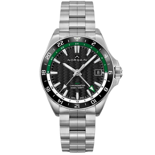 NORQAIN Adventure NEVEREST GMT Black Dial Stainless Steel Automatic Watch NN1100SC1CG/BE111/150SSG
