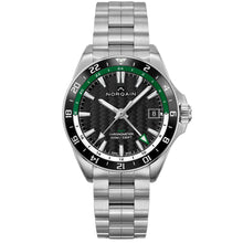 NORQAIN Adventure NEVEREST GMT Black Dial Green and White Ring Stainless Steel Automatic Watch 41mm - NN1100SC1CG/BE111/150SSG