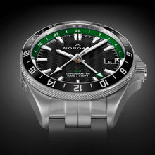 NORQAIN Adventure NEVEREST GMT Black Dial Green and White Ring Stainless Steel Automatic Watch 41mm - NN1100SC1CG/BE111/150SSG