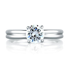 A.Jaffe Engagement Rings Golden Single Collar Solitaire Engagement Ring MES581/106